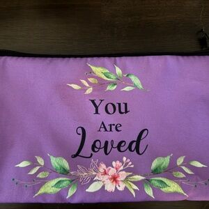 Purple Floral Zippered Pouch